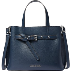 Michael Kors Emilia Small Pebbled Leather Satchel - Navy