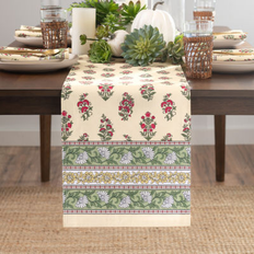 Multi Coloured Tablecloths Elrene Fashions Nomad Harvest Block Print Tablecloth Green, Multicolor