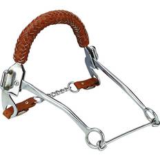 Leder Gebisse Mors pour cheval Feeling Muserolle en cuir tressé Argenté