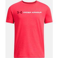 Polyester T-shirts Under Armour Boys Logo Wordmark T-Shirt Youth 140-150CM, Colour: Red