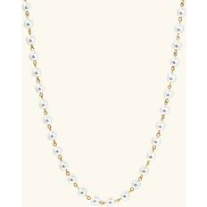 Ani Jewels Long Pearl Necklace Gold