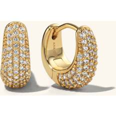 Ani Jewels Pavé Dome Huggies Gold
