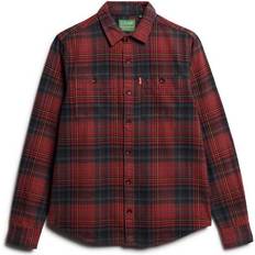 Superdry Vintage Check Overshirt Rot Mann