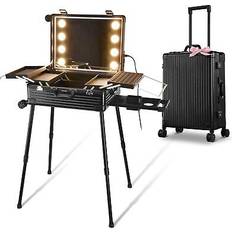 Cosmetics BYOOTIQUE rolling makeup case 24 inch led lighted mirror cosmetic travel trolley Black Not Available