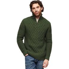 Superdry Cable Knit Half Zip Trui - Groen