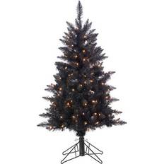 GERSON INTERNATIONAL Lit Clear UL Black Tuscany Tinsel Christmas Tree