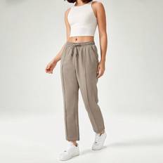 Shein Unisex Pants & Shorts Shein Everyday Fleece Unisex Adjustable Drawstring Waist Tapered Pants With Side Pockets Daily Casual