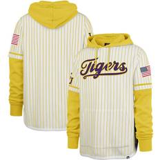 '47 Jackets & Sweaters '47 LSU Tigers Double Header Shortstop Pullover Hoodie White, NCAA Men's Fleece/Jackets