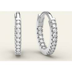 Ani Jewels Stone Huggie Hoops Silver