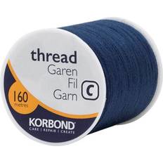 Polyester Fabrics Korbond navy thread 160m Fabrics Blue