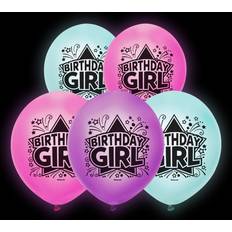 Hisab Joker LED Balloner Birthday Girl 5 Stk 5 Pak