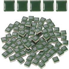 Green Mosaic tiles Uxcell 205pcs square ceramic mosaic tiles, bulk stained mosaic tiles 200g, deep green