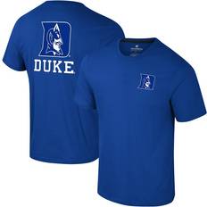 Sports Fan Apparel Colosseum Athletics Duke Blue Devils Logo Lockup 2-Hit Active Blend T-Shirt Royal, NCAA Men's Tops