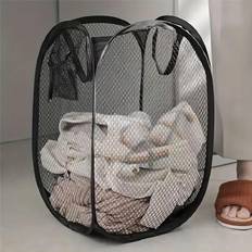 Collapsible washing basket Shein New Collapsible Mesh Laundry Basket, Breathable Dirty Clothes Storage Bin, Toy & Miscellaneous Organizer, Solid Color Dress Pants Shoes Jeans Boots Skirtlaundry Hamper,Washing Basketbathroom Organizer,Basket,Storage Basket,Foldable Laundry Basket