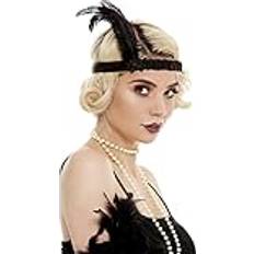 Funidelia Flapper pannband för dam ▶ tals, Cabaret, Gangster, Decennier Svart, accessoarer för maskeraddräkter