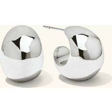 Ani Jewels Chunky Dome Earrings Silver