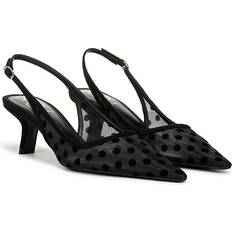 Shoes Sam Edelman Bianka Polka Dot Mesh Slingback Pump Black Mesh