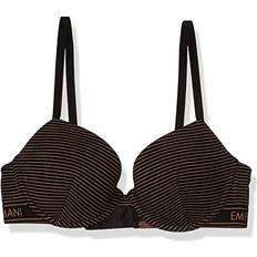 Emporio Armani Bras Emporio Armani Women's Stretch Cotton Push Up Bra, Black Stripes Copper