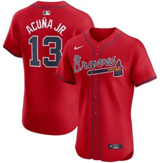 Nike Men's Ronald Acuna Jr. Atlanta Braves Alternate Elite Player Jersey Red