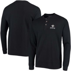 Dunbrooke Men's Black New Orleans Saints Maverick Thermal Henley Long Sleeve T-shirt Black