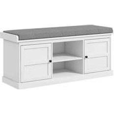 Wood Shoe Racks Homcom Storage Bench White Shoe Rack 105x47cm