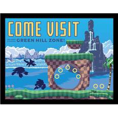 Carré Arts encadrés Sonic the Hedgehog Come Visit Green Hill Zone Print Framed Art