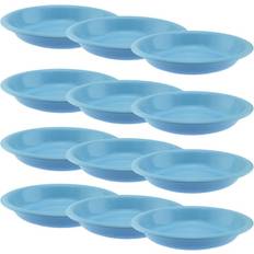 Plastic Plate Sets YBM Home 15Ounce Microwavable,Dishwasher Safe Blue 5.75 Plate Set