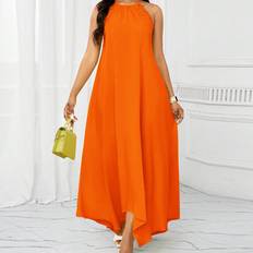 Shein Damen einfarbiges lässiges langes Maxikleid