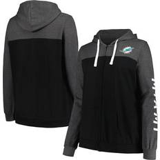 Jackets & Sweaters Fanatics Women's Heather Charcoal Miami Dolphins Plus City Ties Full-Zip Hoodie