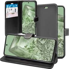Google Pixel 8 Mobile Phone Covers GANGXUN Black For Google Pixel 8 Wallet Flip PU Leather Case