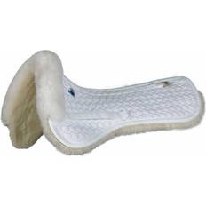 Gold Saddles & Accessories EA Mattes Gold Wool Dressage Half Pad White