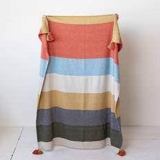 Storied Home Woven Cotton Blend Throw with Tassels Blankets Multicolor (152.4x127cm)