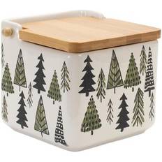 Melrose International Ceramic Pine Tree Canister Lid 5.25"L 5.25 Kitchen Container