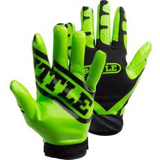 Football Battle Ultra-Stick Receiver Gloves, Youth Neon Green/Black