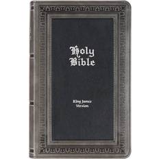 Books KJV Holy Bible, Giant Print Standard Size Faux Leather Red Letter Edition Thumb Index & Ribbon Marker, King James Version, Gray/Black