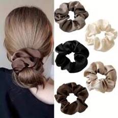 Hårprodukter Shein Vintage Elegant Silk Fabric Big Bow Hair Scrunchies With Daily