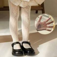 Beige Pantyhoses Children's Clothing Shein 1pc Children's Mesh Heart Pattern Pantyhose Tights Suitable For Daily Wear