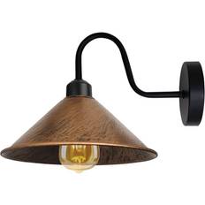 Red Wall Lights Brushed Copper Fixture,Black Swan Neck Cone Shape Wall light