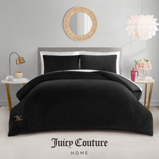 Black Bedspreads Juicy Couture Solid Velour Bedspread Black (90x60cm)