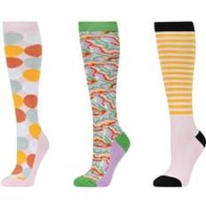 One Size Socks Dublin Pastello Stripe High Riding Socks Pack of 3 Multi One