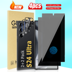 Shein 4in1 Anti-Spy Anti-Scratch Anti-Fall Tempered Glass Protector And Camera Lens Protector Set, Compatible With Samsung S24 Galaxy S21/S22/S23/S24