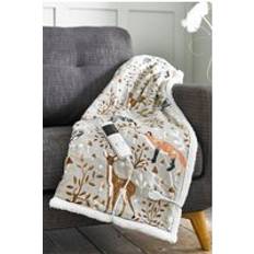 Deyongs Wildlife Heated Throw140x180cm Blankets Beige, White (180.1x140cm)