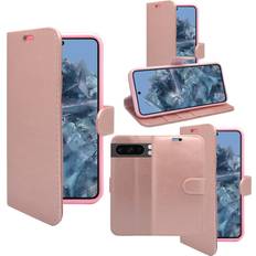 Google Pixel 8 Pro Mobile Phone Covers GANGXUN Rose Gold For Google Pixel 8 Pro Wallet Flip PU Leather Case