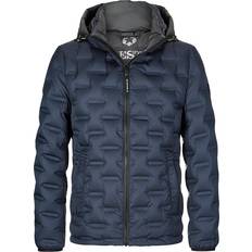 Milestone Herren Daunenjacke blau Mikrofaser unifarben