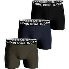 Björn Borg Bambus Underbukser Björn Borg Bamboo Cotton Blend 3-pak Boxershorts, Sort/Grøn/Marineblå