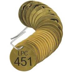 Plumbing Brady Number Tag,Brass,Series LPC 451-475,PK25