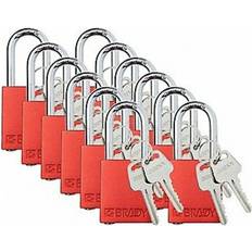 Security Brady Padlock 6 Pins Red PK12 SDAL-RED-38ST-KD12