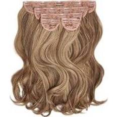 Lullabellz Super Thick Blow Dry Wavy Clip In Hair Extension 16 inch Mellow Brown 5-pack