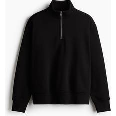 H&M Herr Sweatshirt Med Dragkedja Loose Fit - Svart