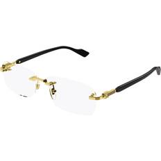 Glasögon & Läsglasögon Gucci Man GG1221O 001 Optiska Bågar Metall Guld Fyrkantig